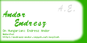 andor endresz business card